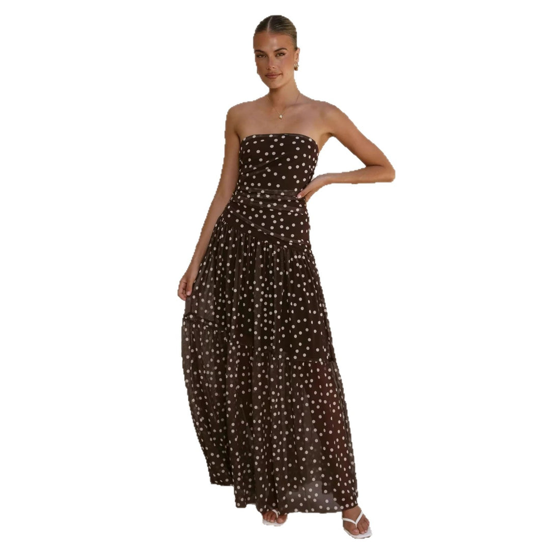 Lune London | Elegant Polka Dot Maxi Dress for Women (5)