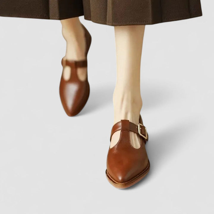 Padded Orthopedic Mary Jane Shoes in Brown