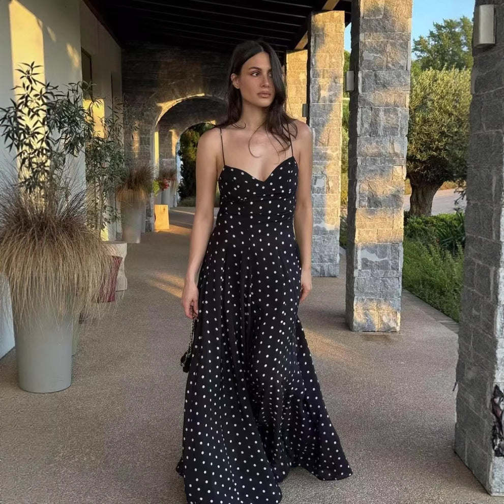 Polka dot midi dress for women