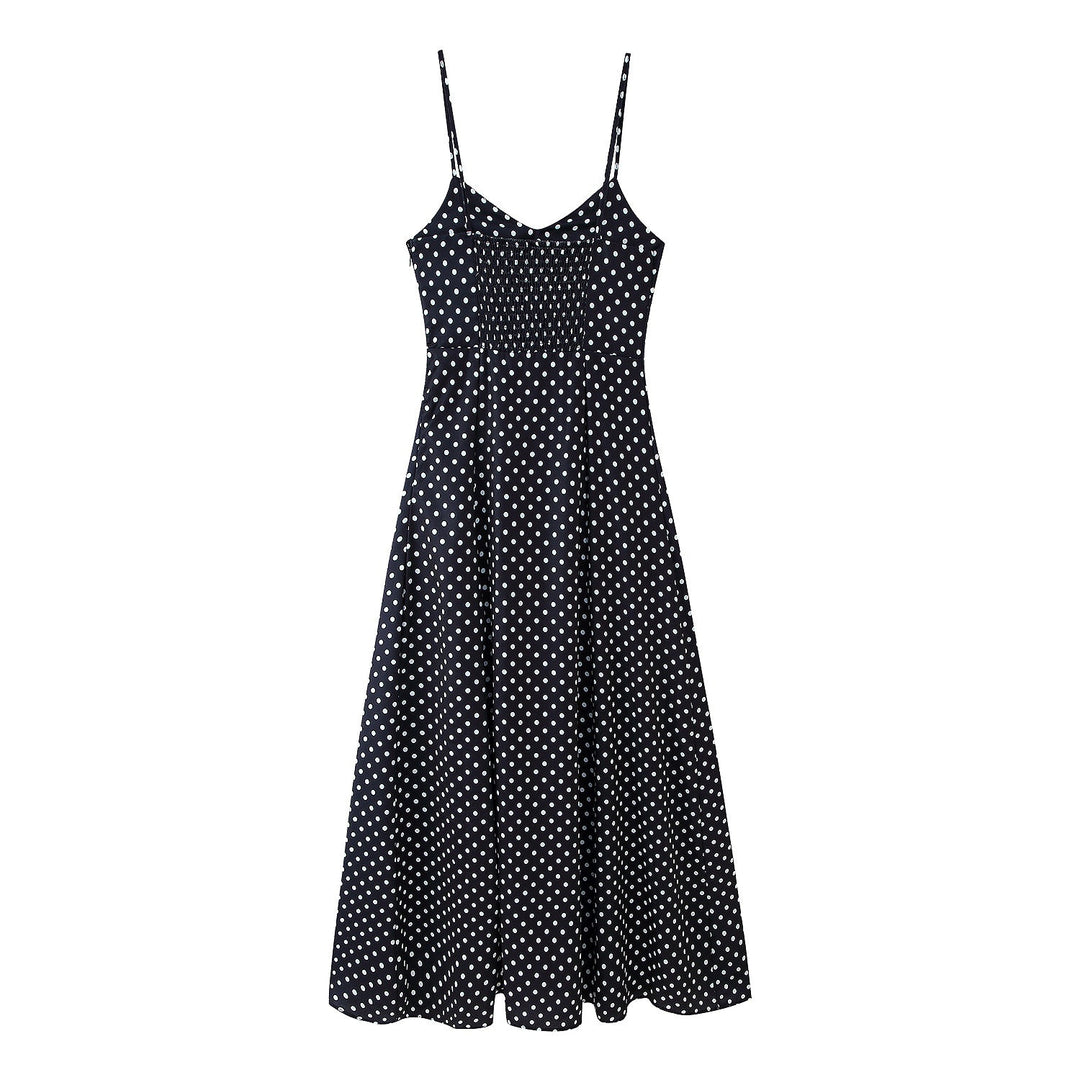 Polka dot midi dress for women (3)