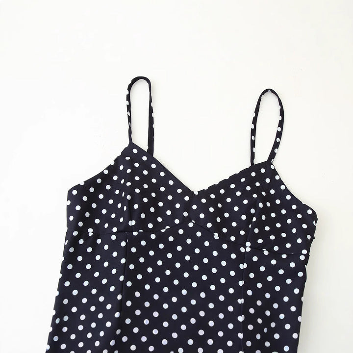 Polka dot midi dress for women (4)