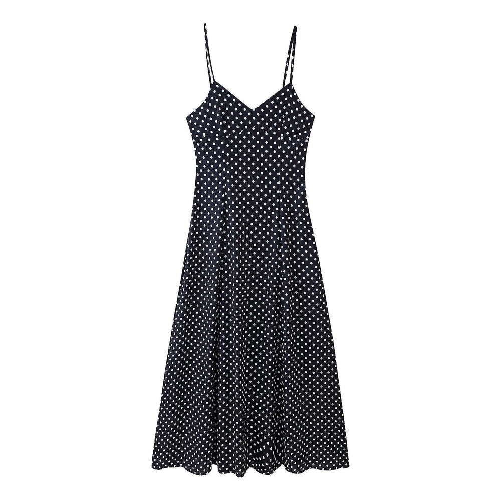 Polka dot midi dress for women in Robe