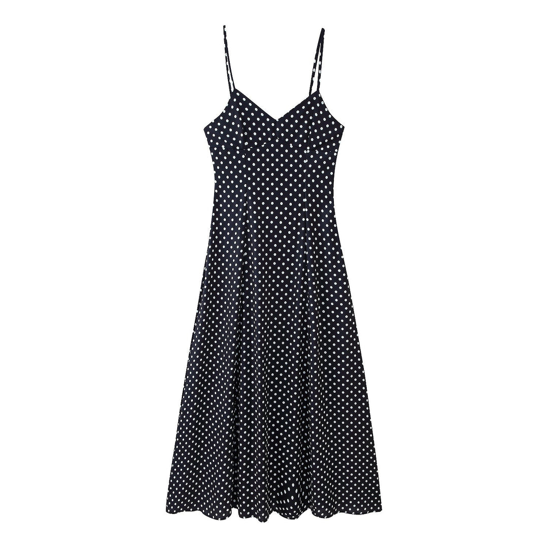 Polka dot midi dress for women in Robe