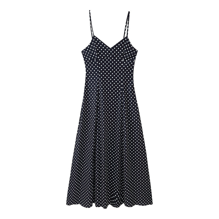 Polka dot midi dress for women in Robe