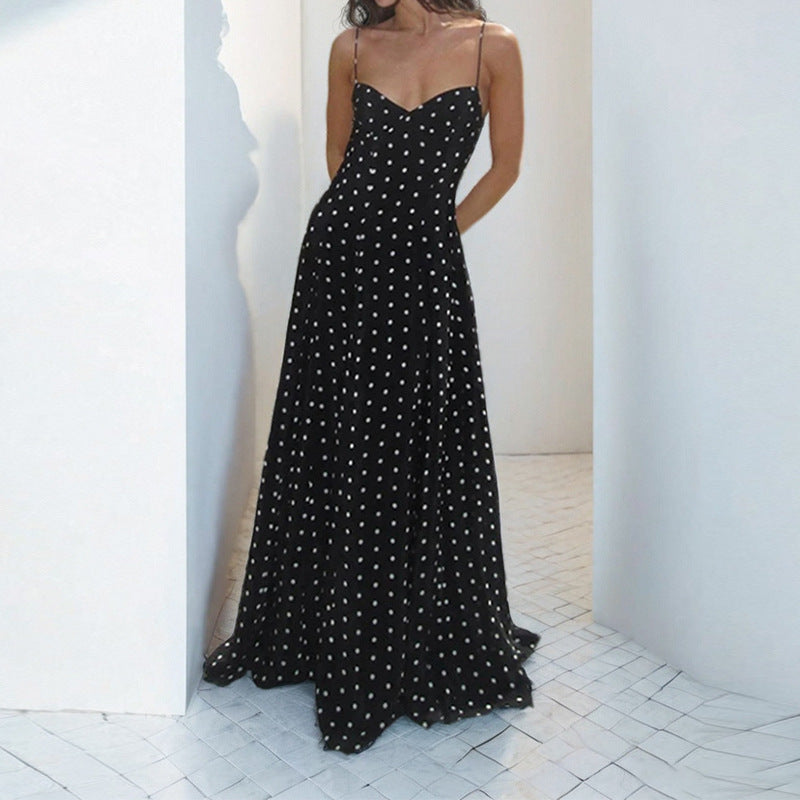 Polka Dot Summer Maxi Dress Lune London in Image color
