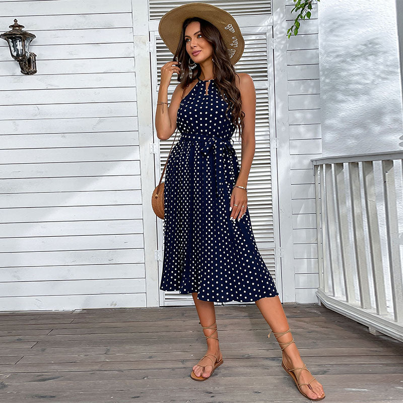 Polka Dot Summer Midi Dress for Women