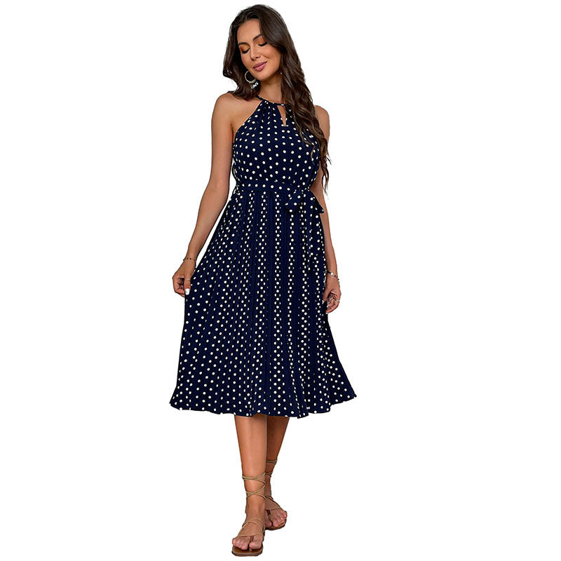 Polka Dot Summer Midi Dress for Women (5)