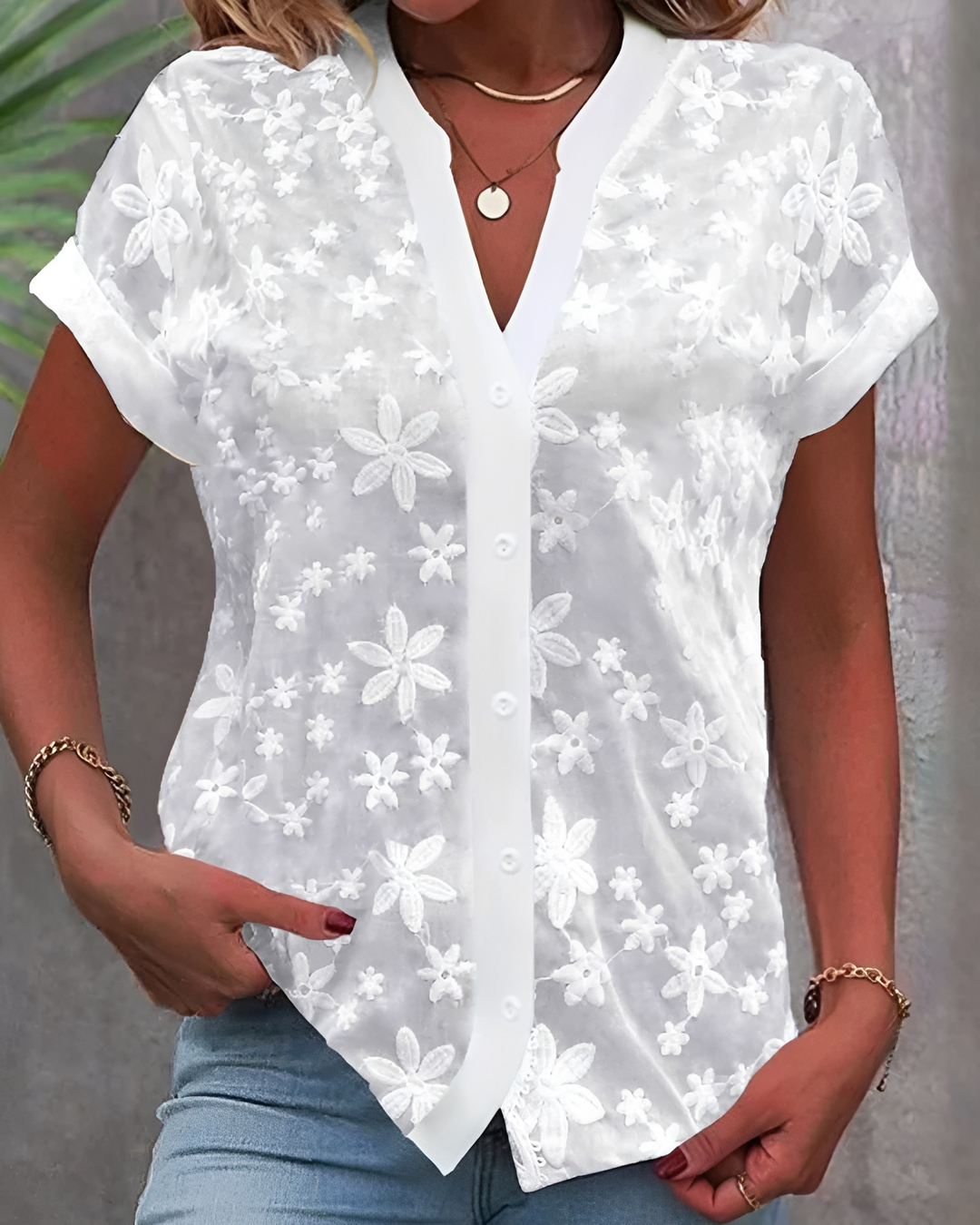 Refined Longsleeve Blouse in White
