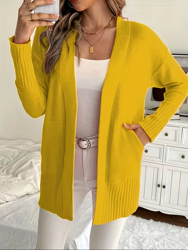 Refined Slip-On Cardigan in Yellow