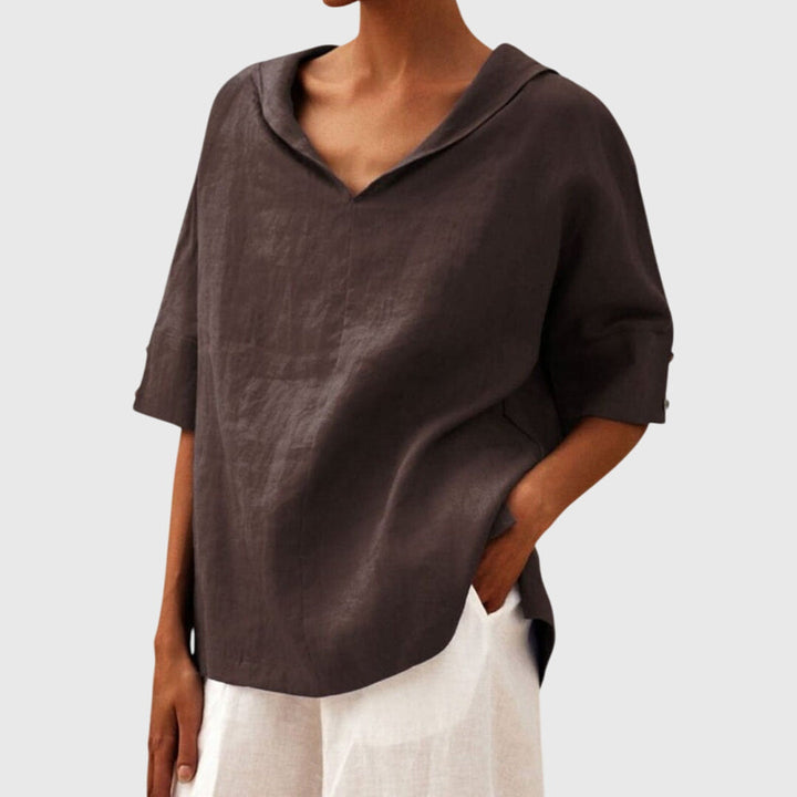 Relaxed Longsleeve Blouse in Brown