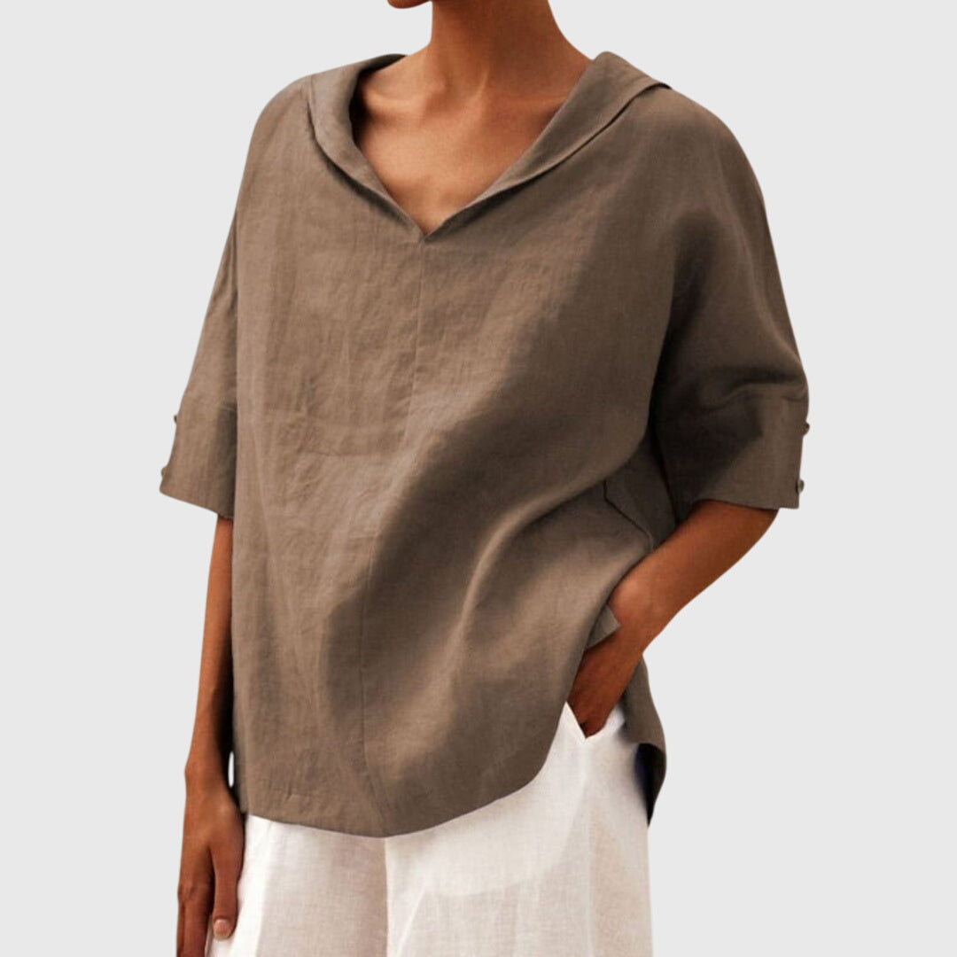 Relaxed Longsleeve Blouse in Khaki