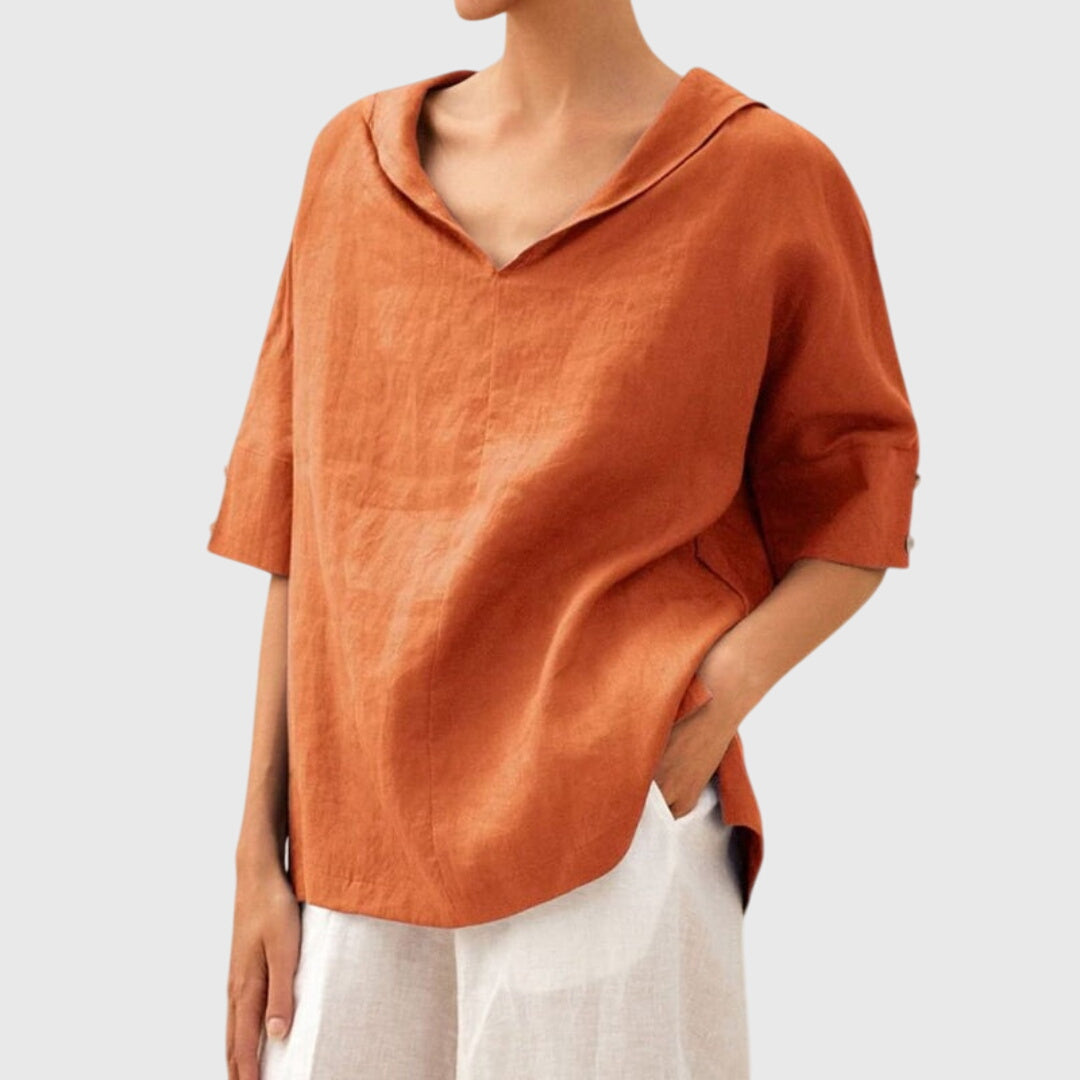 Relaxed Longsleeve Blouse in Orange