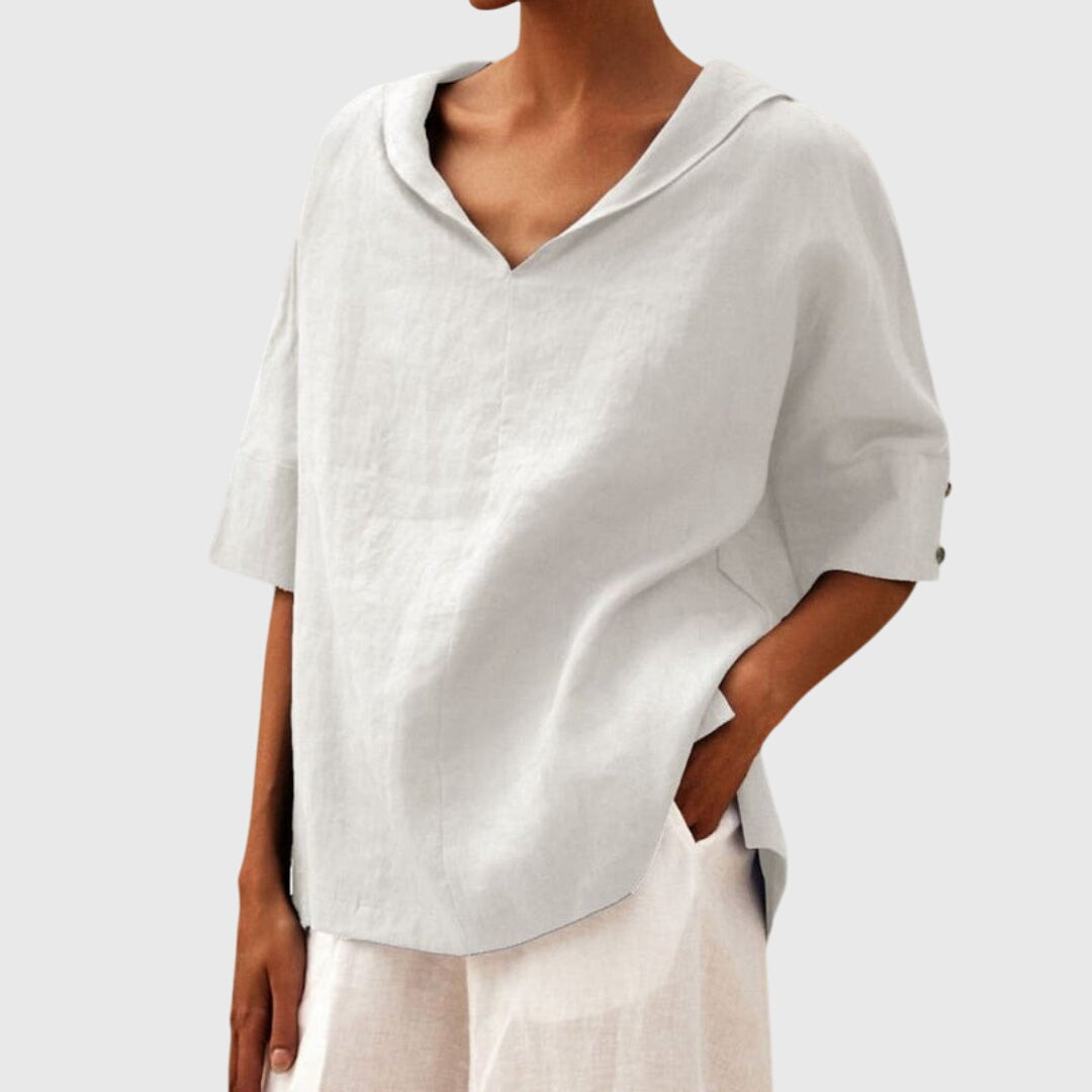 Relaxed Longsleeve Blouse in White