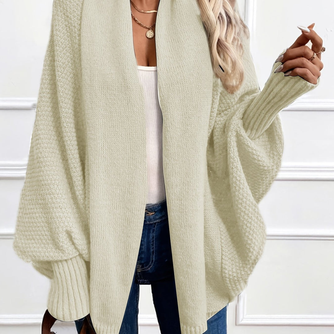 Relaxed Open-Front Cardigan in Apricot