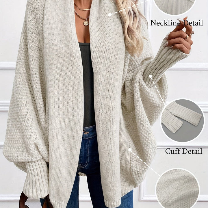 Relaxed Open-Front Cardigan in Milky