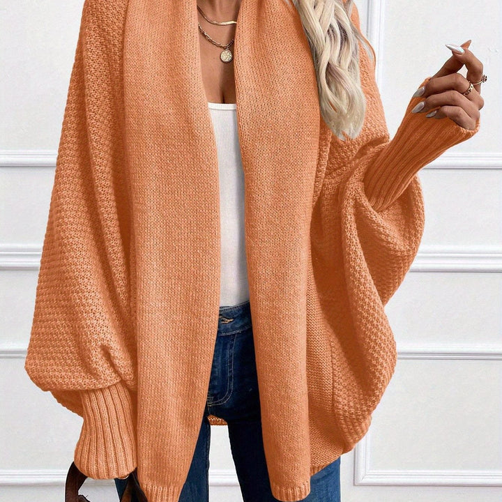 Relaxed Open-Front Cardigan in Orange