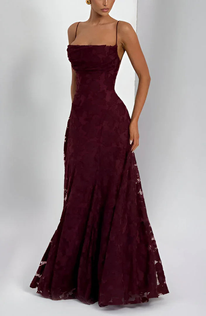 Romantic Floral Spaghetti Strap Maxi Dress for Wedding Guests (5)
