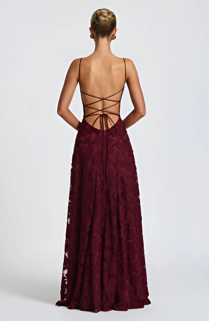 Romantic Floral Spaghetti Strap Maxi Dress for Wedding Guests (6)