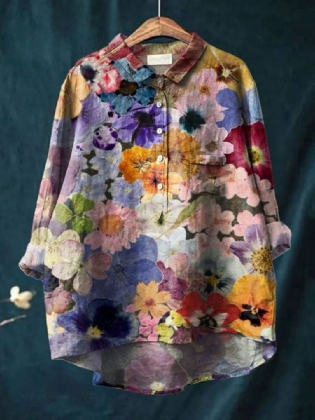 Romantic Longsleeve Blouse in Blumenmuster 3