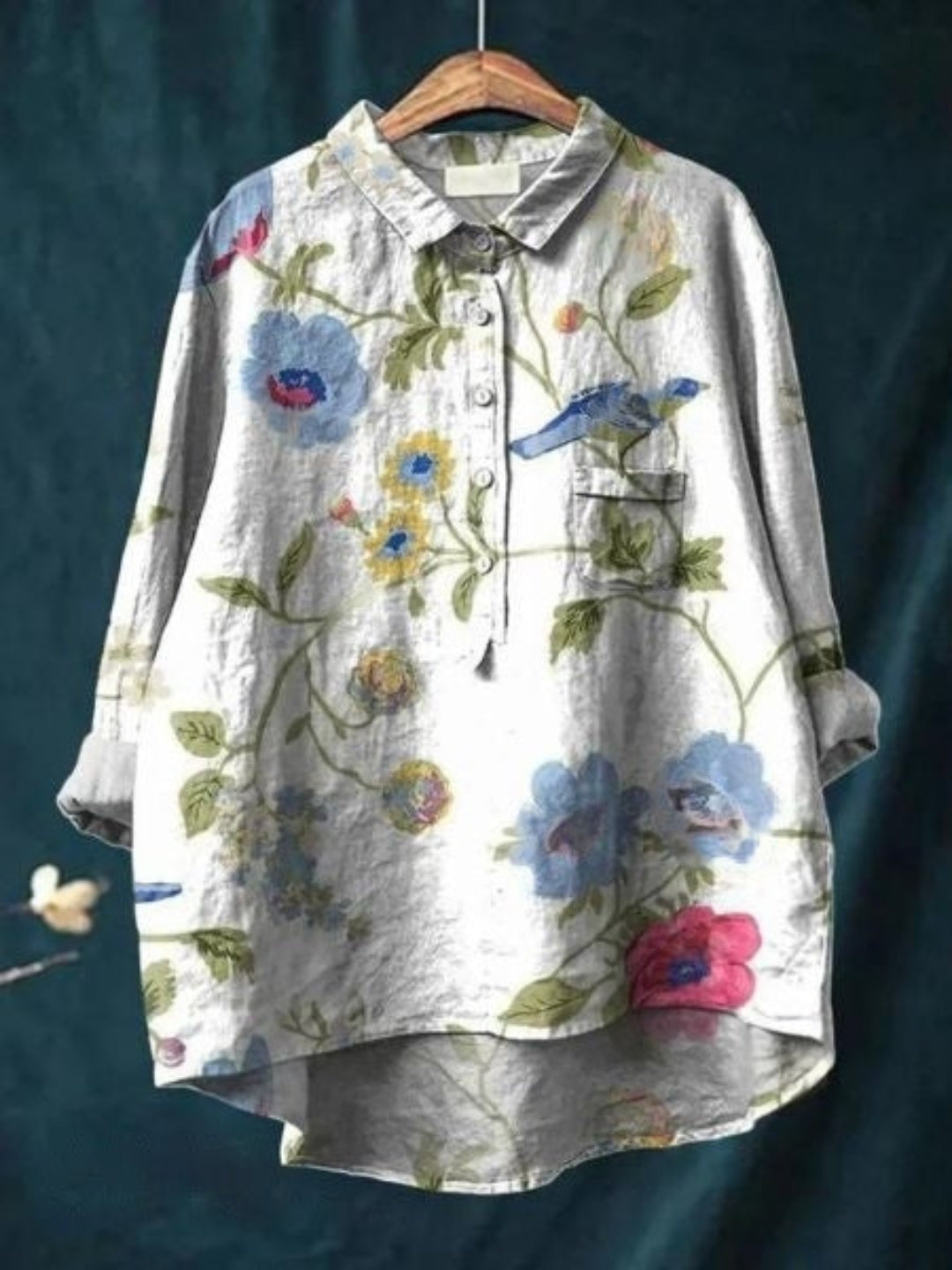 Romantic Longsleeve Blouse in Blumenmuster 6