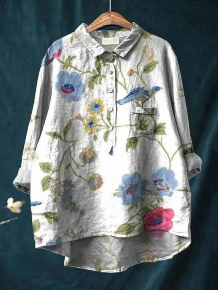 Romantic Longsleeve Blouse in Blumenmuster 6
