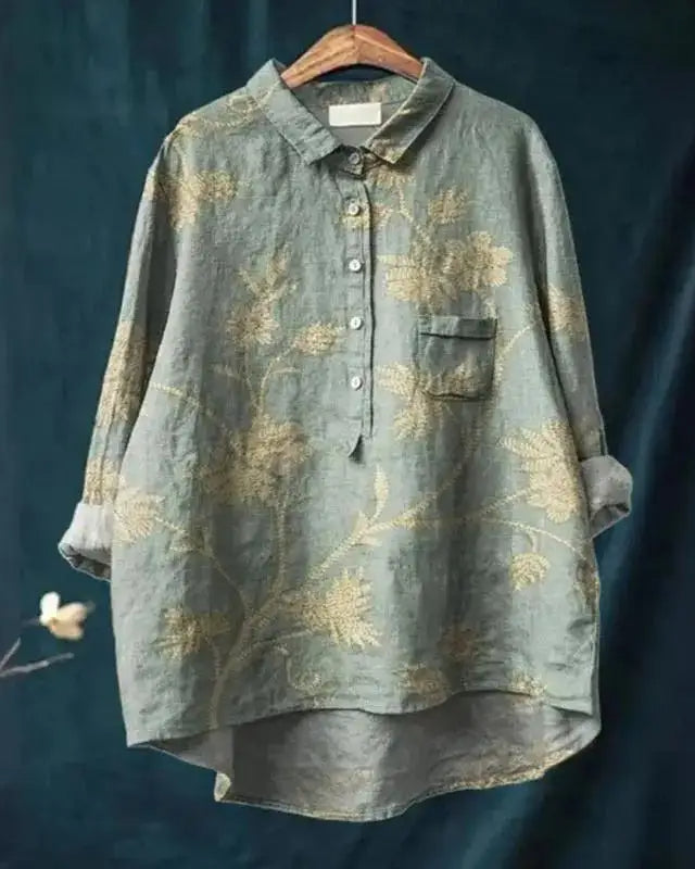 Romantic Printed Longsleeve Blouse in Narzisse