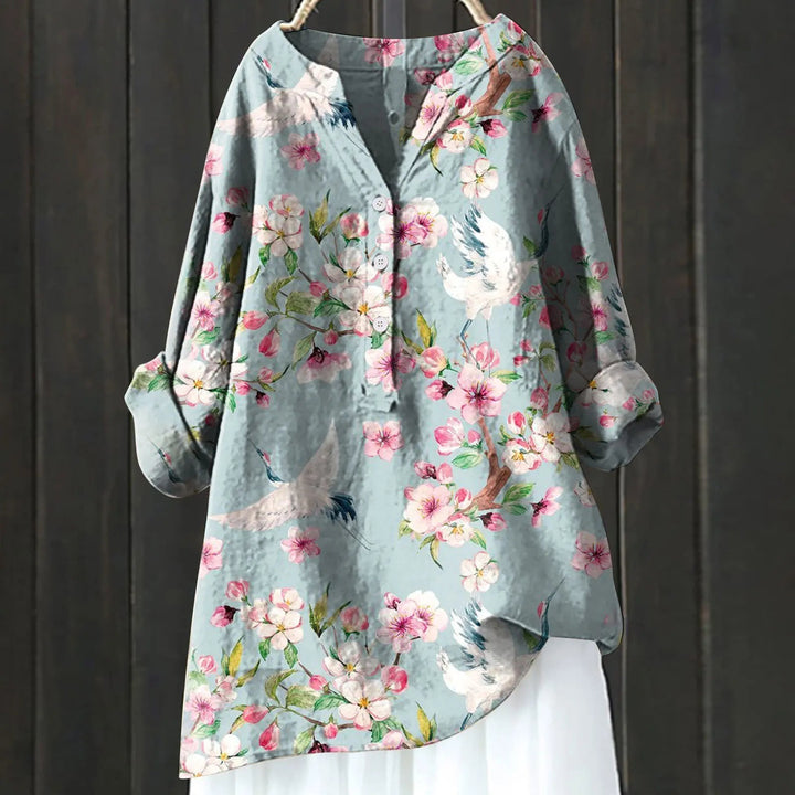 Romantic Vintage Blouse in Blue