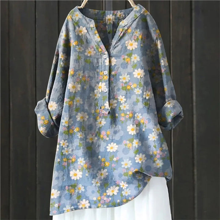 Romantic Vintage Blouse in Light Blue