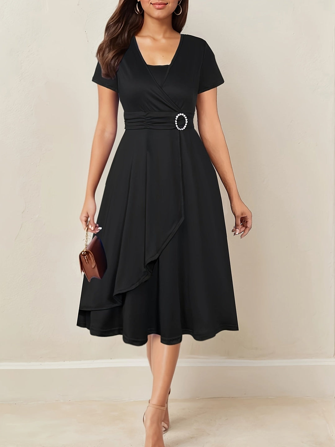 Sophisticated Wedding Guest Maxi Dress in Black