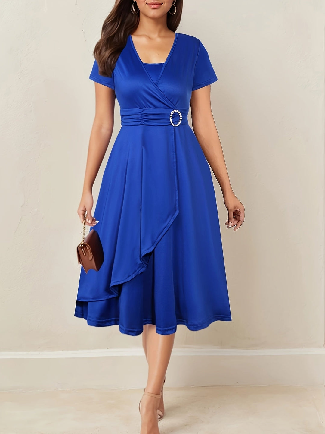 Sophisticated Wedding Guest Maxi Dress in Blue
