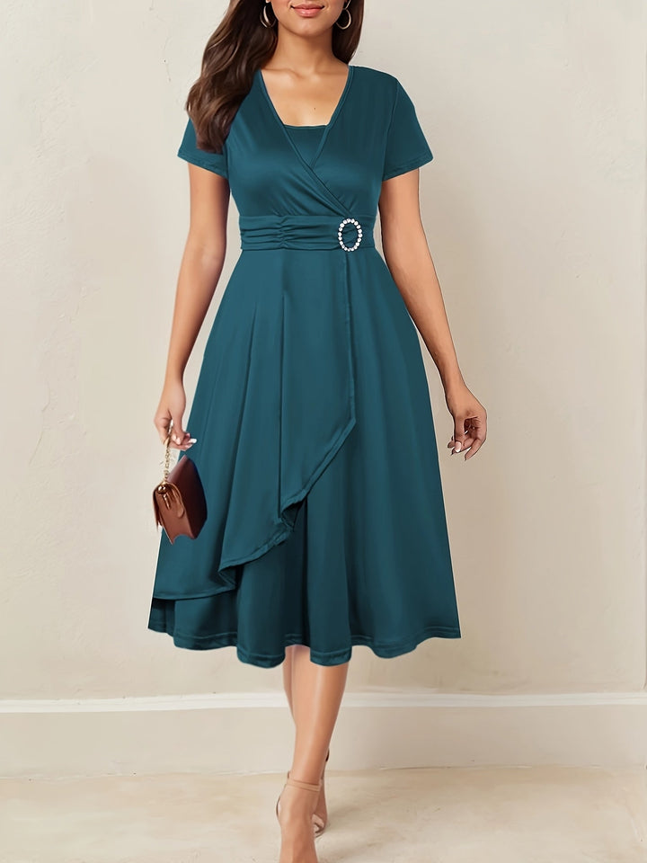 Sophisticated Wedding Guest Maxi Dress in Dunkelcyan