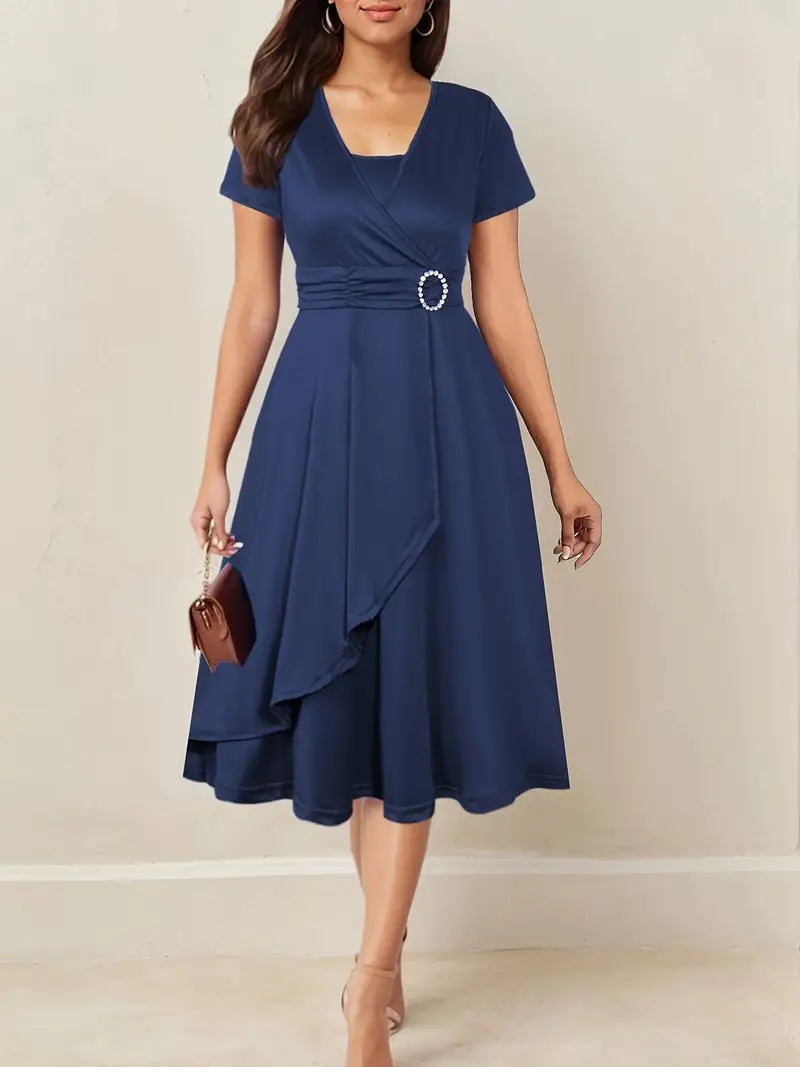 Sophisticated Wedding Guest Maxi Dress in Navy