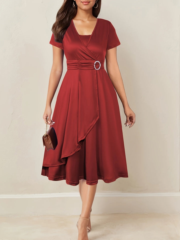 Sophisticated Wedding Guest Maxi Dress in Red