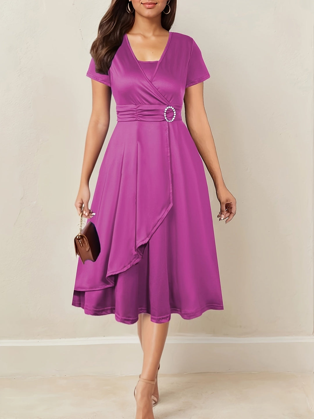 Sophisticated Wedding Guest Maxi Dress in Rosenrot