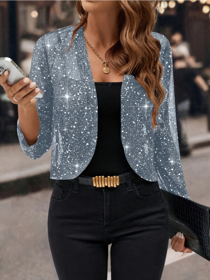 Sparkling Sequin Evening Jacket in Grey