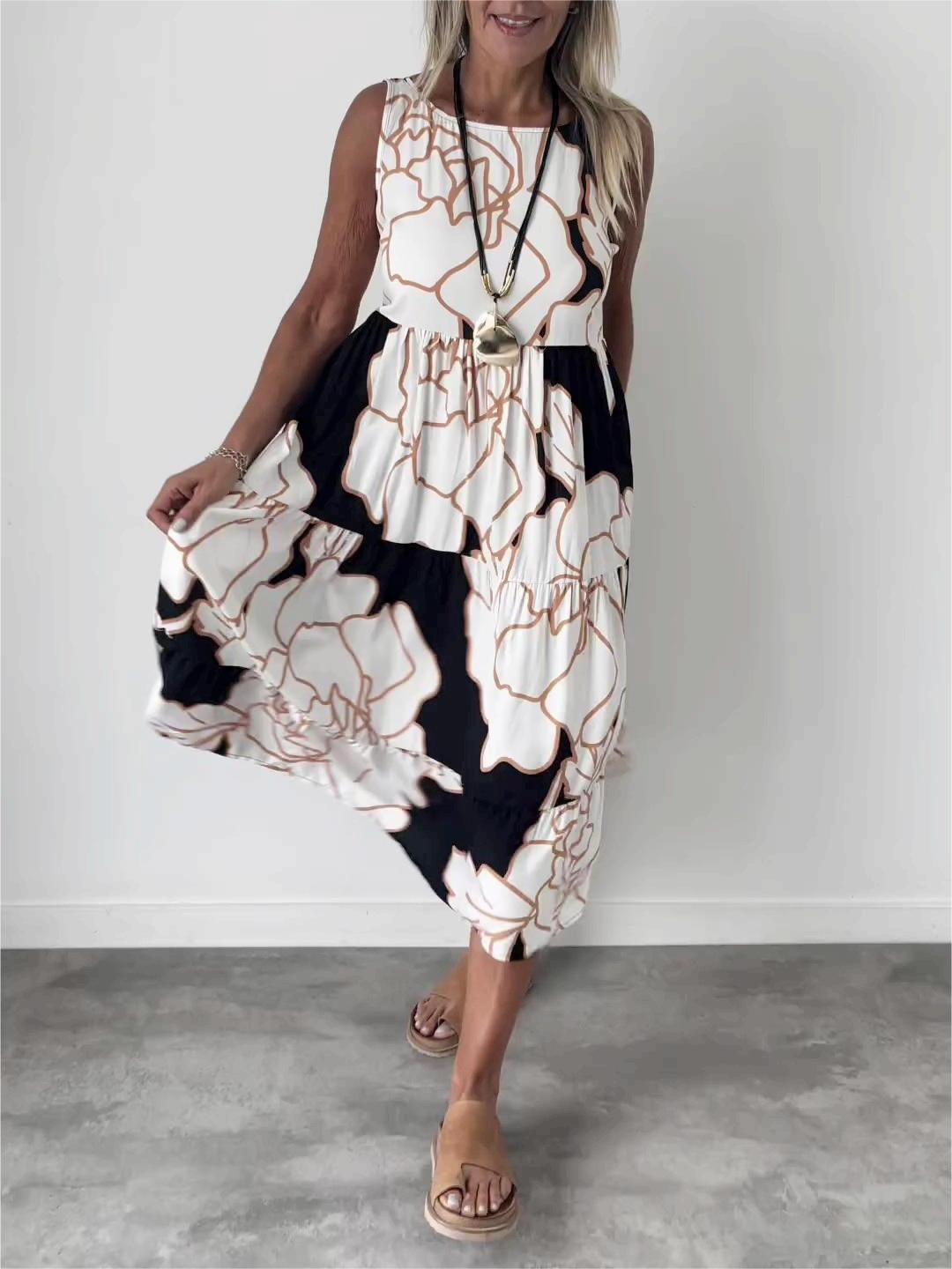Spring Floral Dress in White