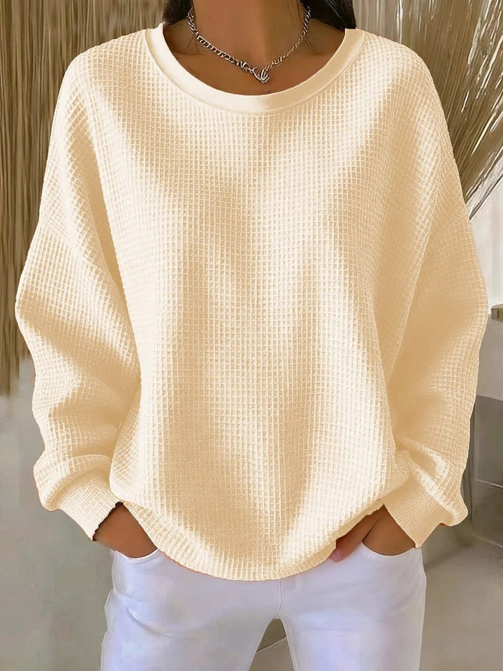 Versatile Comfort-Pullover in Aprikose