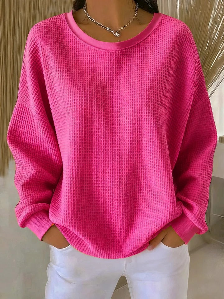Versatile Comfort-Pullover in Leuchtendes Pink