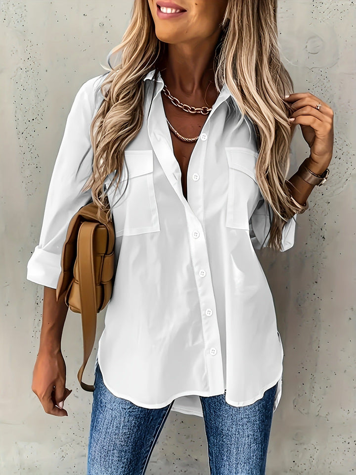 Versatile Long-Sleeve Shirt in White