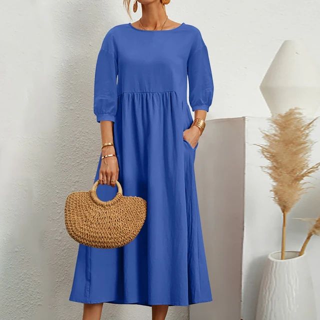 Versatile Spring Maxi Dress in Blue