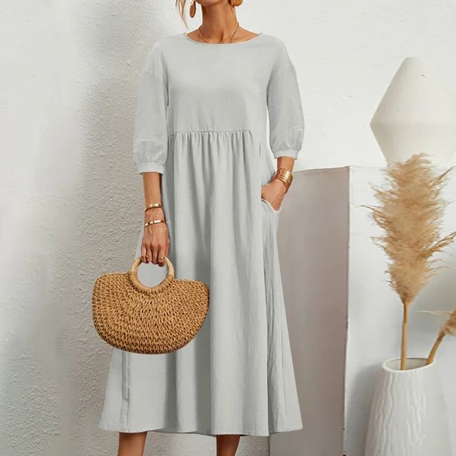 Versatile Spring Maxi Dress in Grey