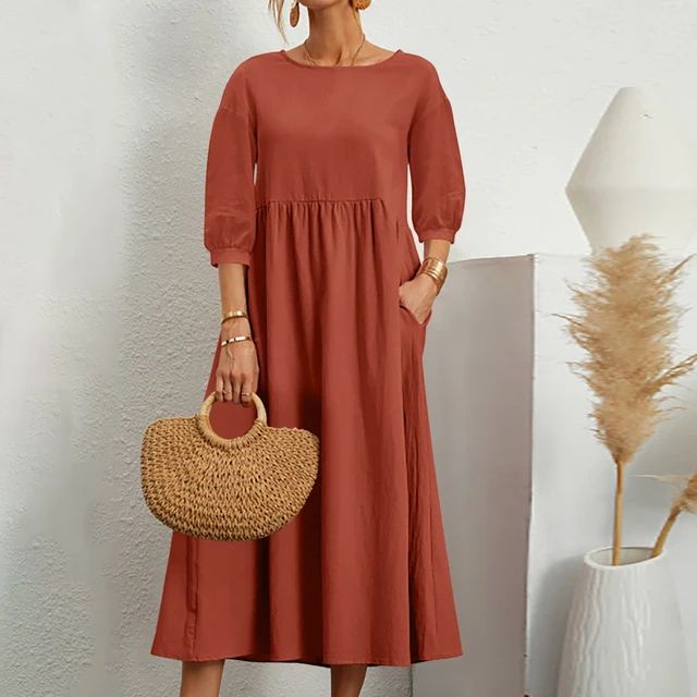 Versatile Spring Maxi Dress in Orange