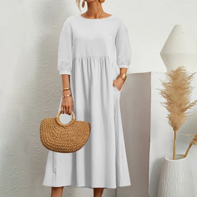 Versatile Spring Maxi Dress in White