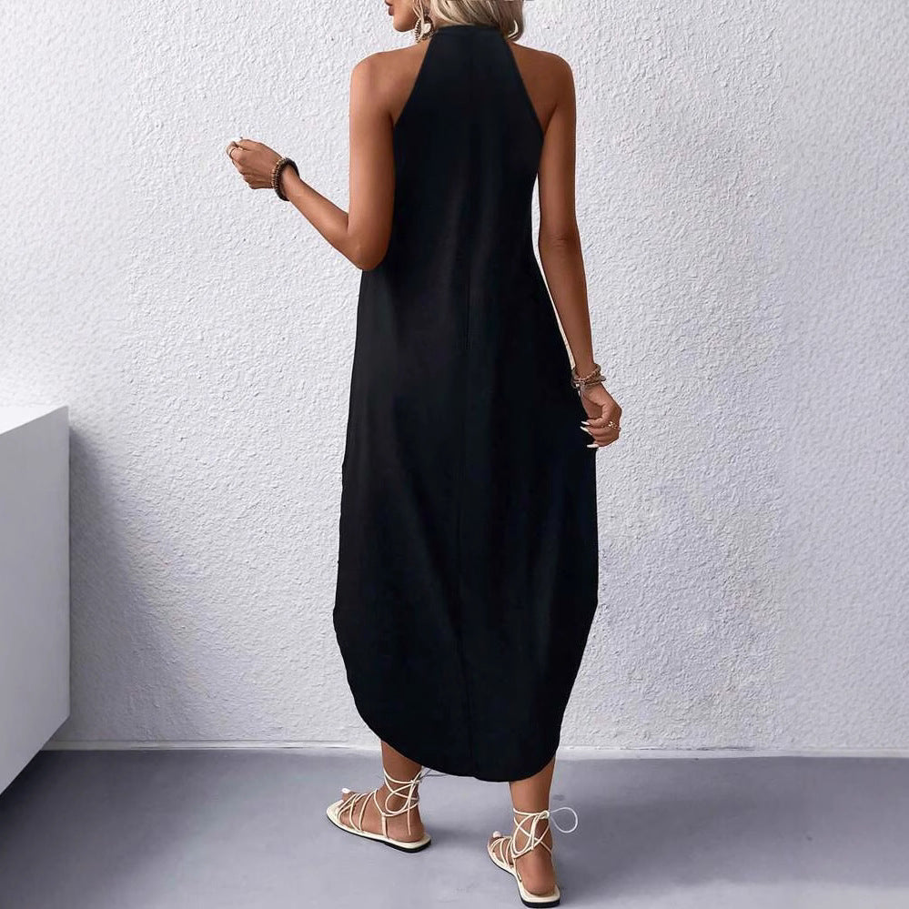 Women's A-Line Halter Maxi Dress (2)