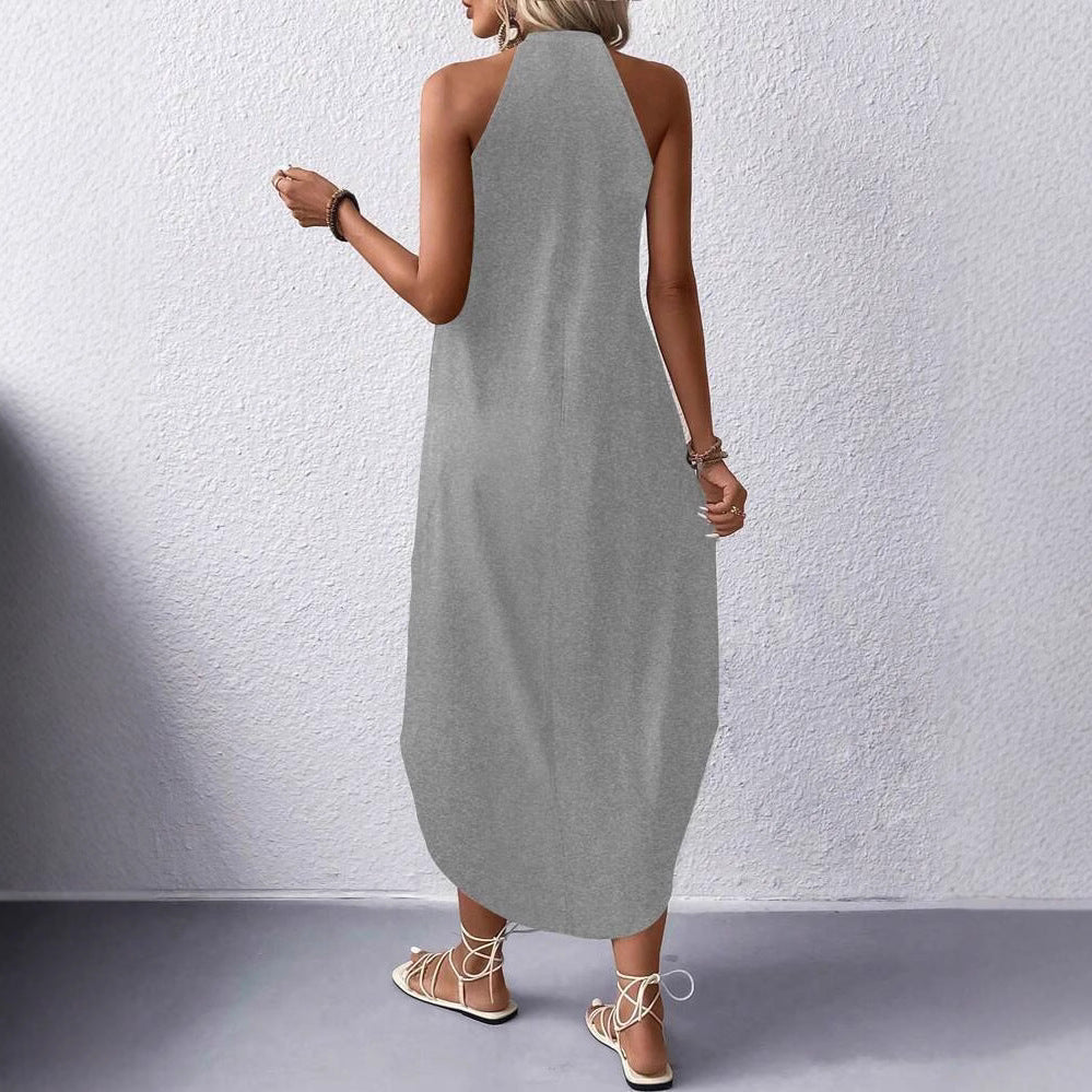 Women's A-Line Halter Maxi Dress (3)