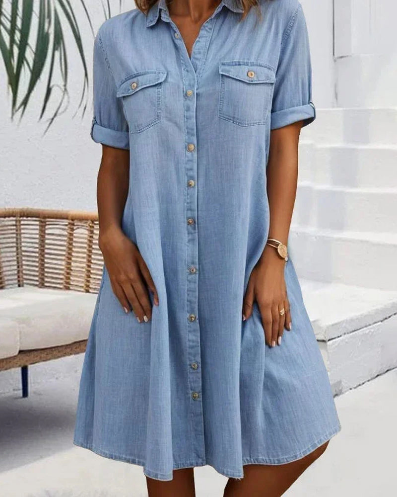Women's A-Line Midi Dress for Wedding Guests in Blue 2