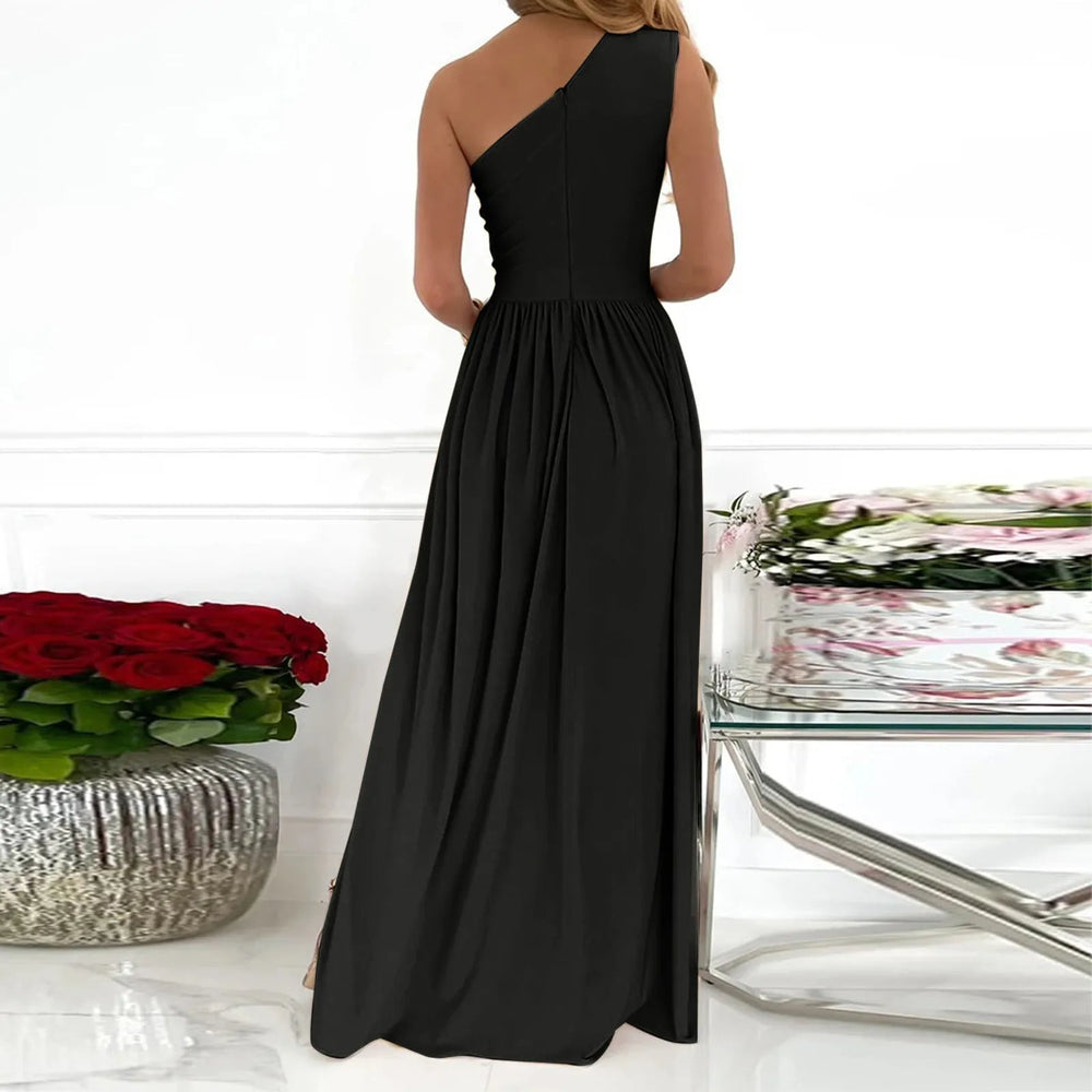 Women's Asymmetric Cocktail Maxi Dress with Split (2)