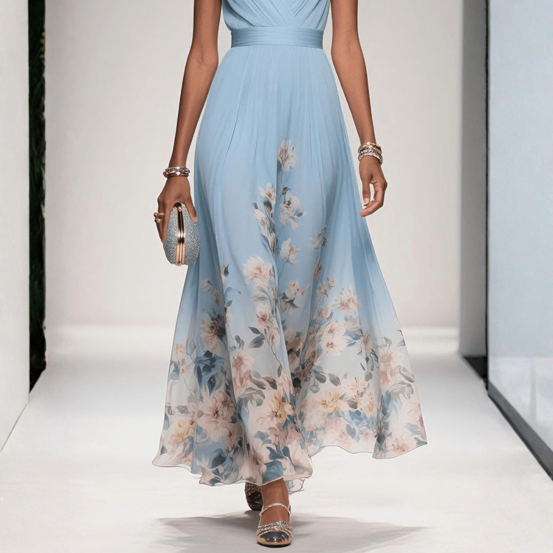 Women's Boho Floral Maxi Dress for Weddings in Pink 2