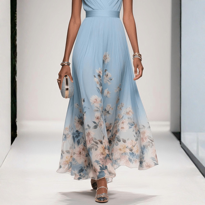 Women's Boho Floral Maxi Dress for Weddings in Pink 2