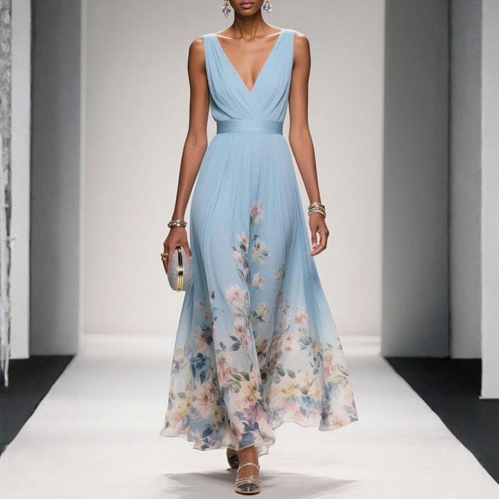 Women's Boho Floral Maxi Dress for Weddings in Pink 4